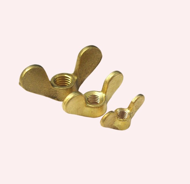 Brass Standard Wing Nuts Thumb Screw Type, Quick Release Hand Tightening Wing Nuts for Industrial Assembly Furniture and Equipment Maintenance